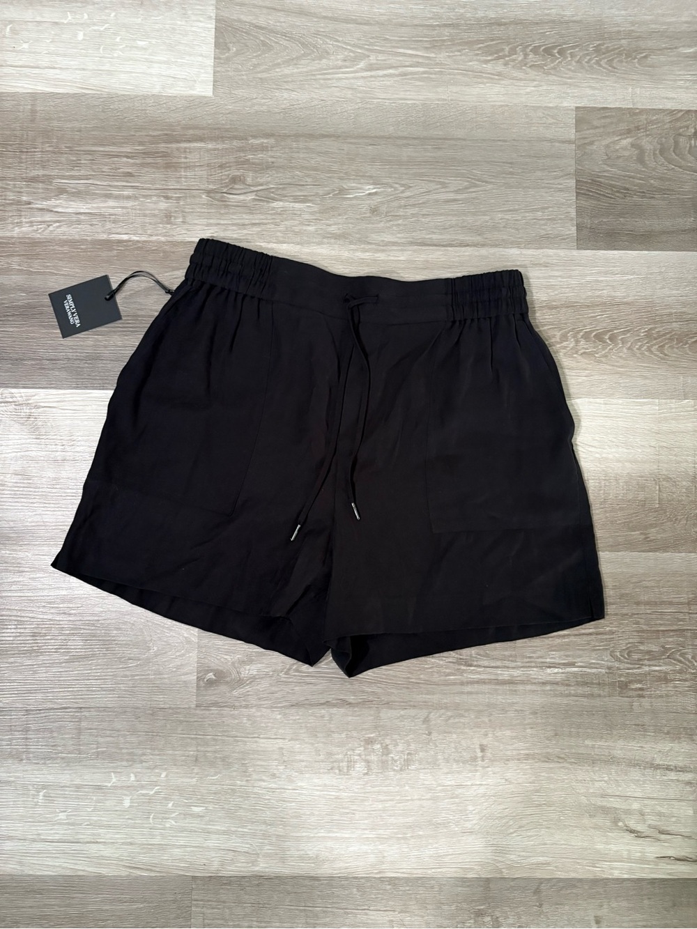 Simply Vera Wang Black Elastic Waist Drawstring Shorts